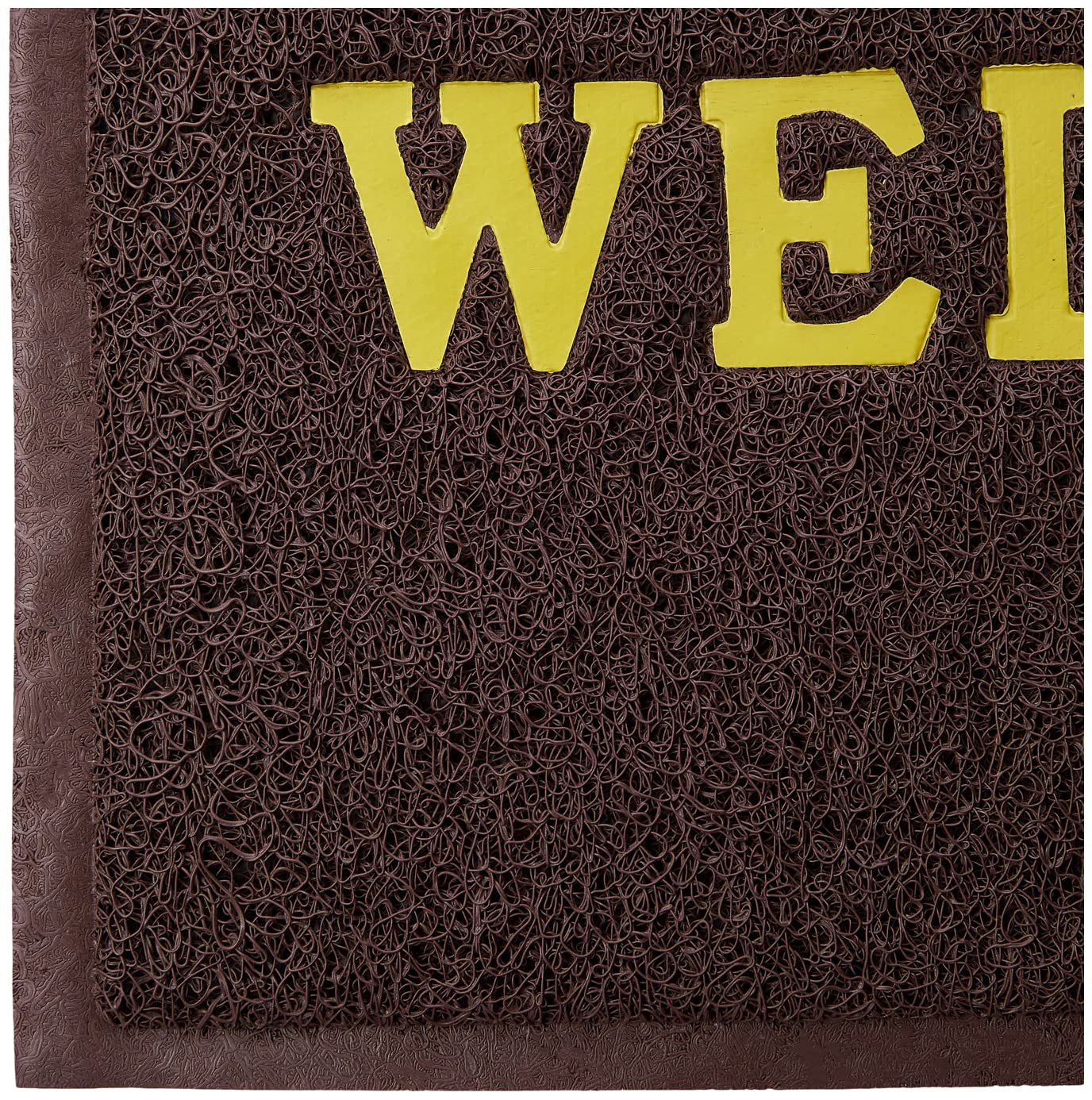 Kuber Industries Printed Welcome Door Mat|Strong PVC Material & Solid Print|Anti-Skid & Water Proof|Size 58 x 38 (Brown)