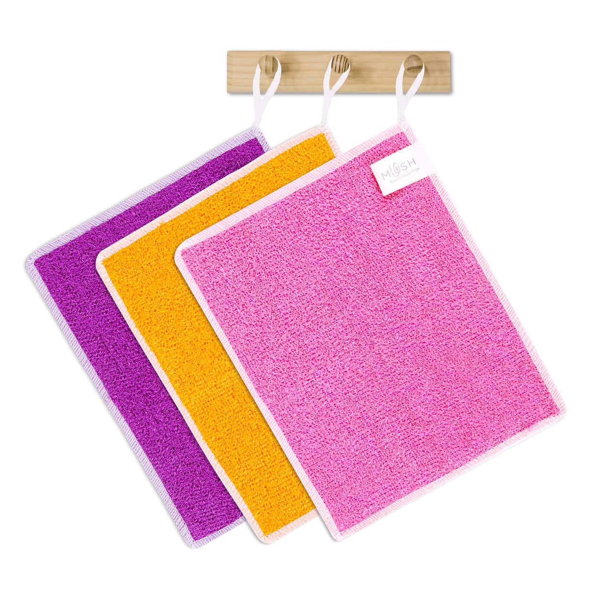 Mush Bamboo Super Absorbent, Anti Odor, Lint and Streak Free Reusable Cleaning Towel- Multipurpose Wash Cloth for Kitchen, Car, Windows, Glass, Utensils, Furniture.