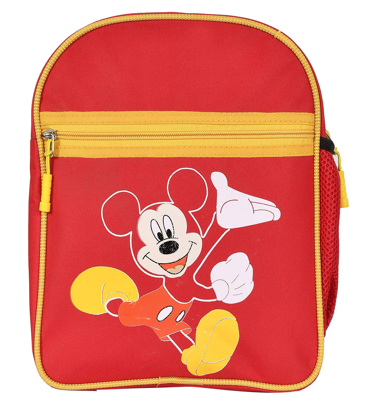 Kuber Industries Polyester Waterproof Disney Mickey Mouse Print Backpack|Sturdy School Bag For Kids,13 Inch (Red)