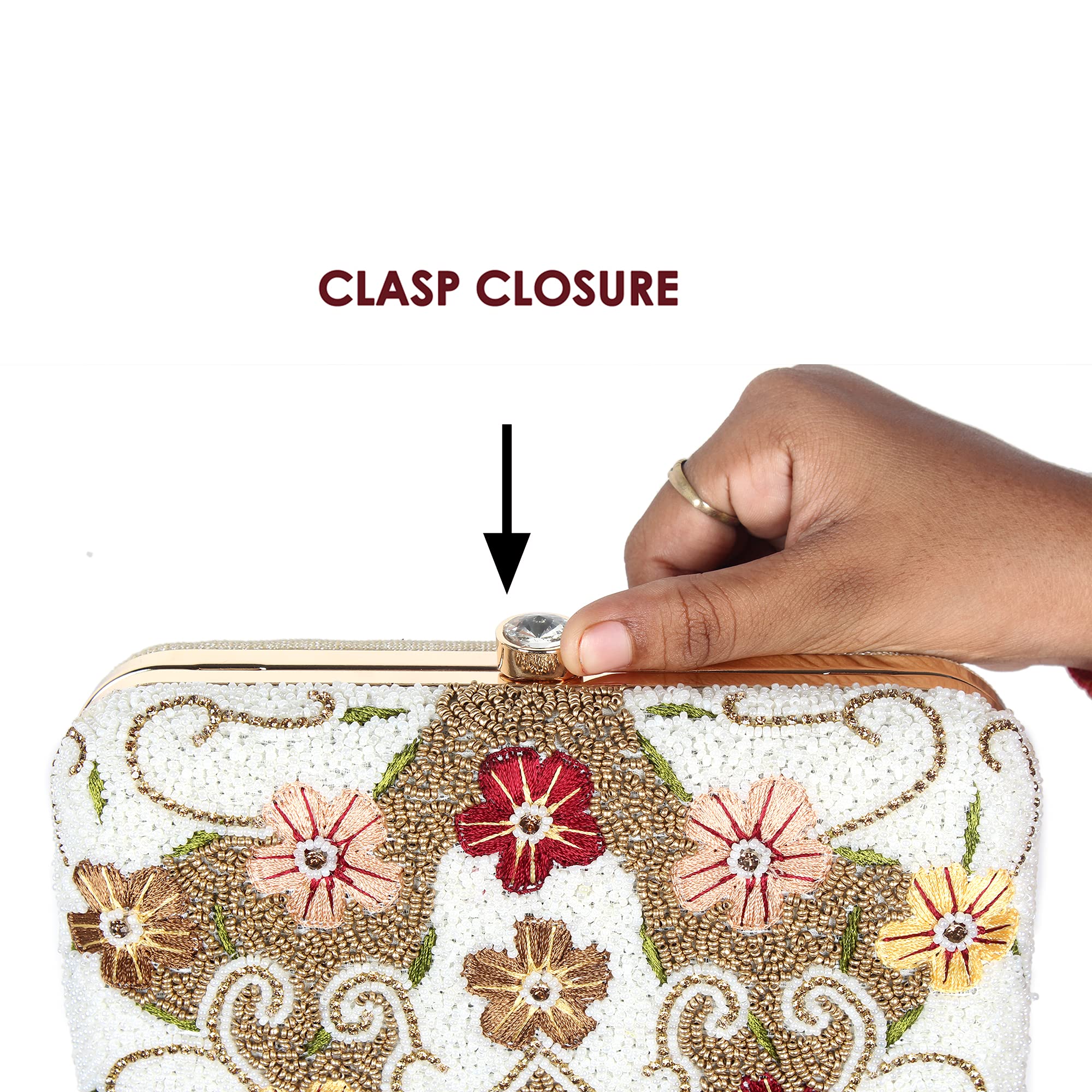 Buy THE CLOWNFISH Womens Wrist Wallet Clutch Purse with embroidered design  at