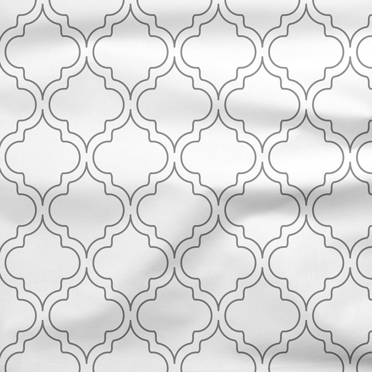 Encasa Homes Printed Fabric 59" (150 Cms) – White Tiles - Decorative Soft & Smooth, 100% Cotton Cloth for Curtains, Cushions, Dress Material, Upholstery, Bedcover - 1 Meter