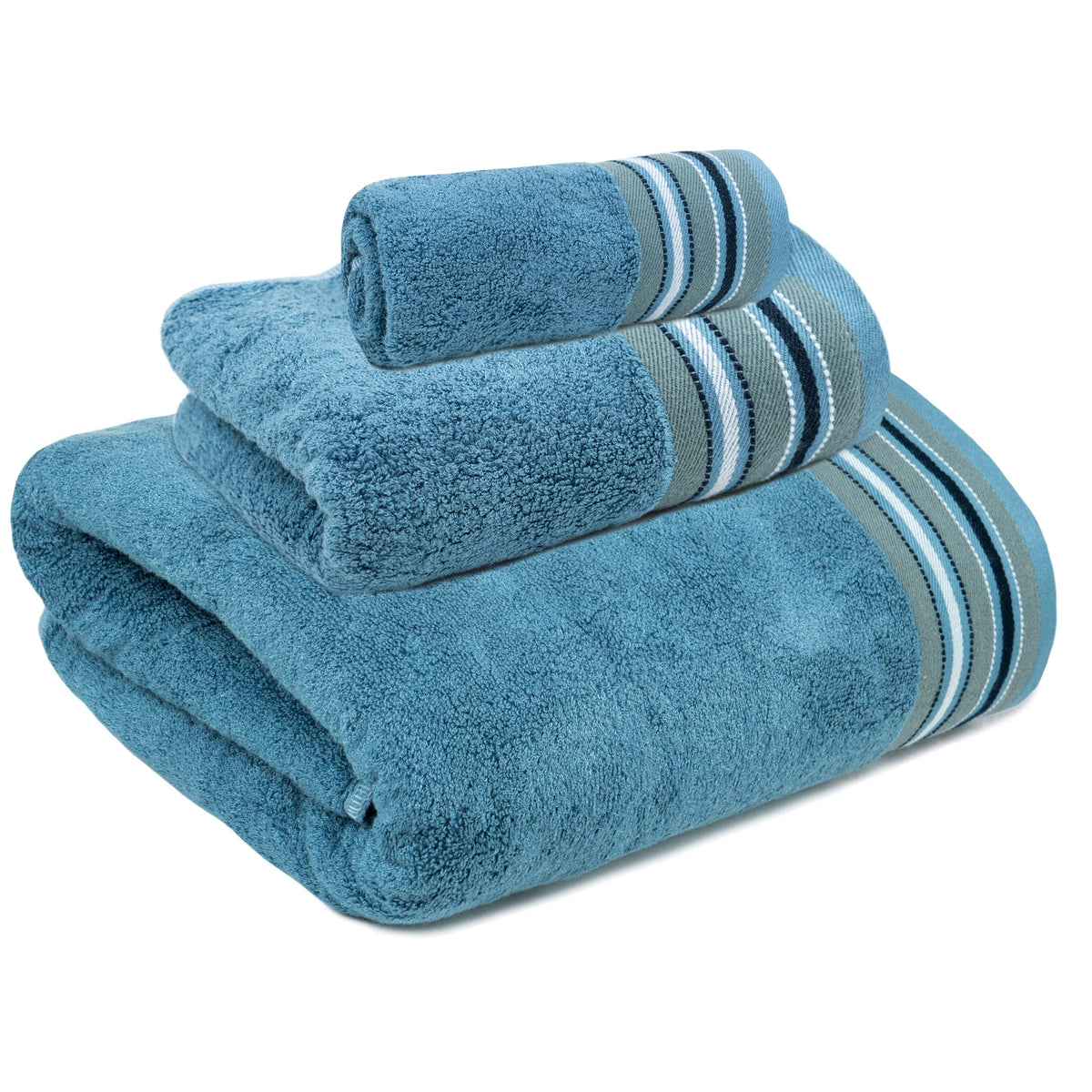 Mush Designer Bamboo Towelset : 1 Bath Towel, 1 Hand Towel, 1 Face Towel |Ultra Soft, Absorbent & Quick Dry Towelset (Emerald Blue, 3 PCS Set)