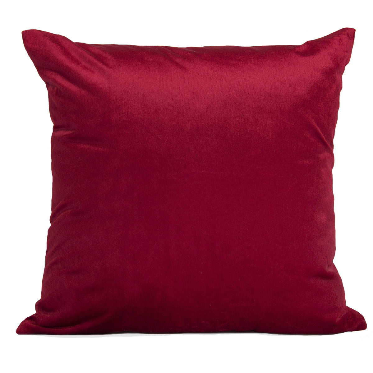 Encasa XO Decorative Velvet Cushion Cover 1 pc Set - 60x60 cm (24"x24") - Red- Soft Silky Smooth Plain Solid Colour Fabric, Large Square Pillow Covers for Bed, Sofa, Chair Seat, Home Decor