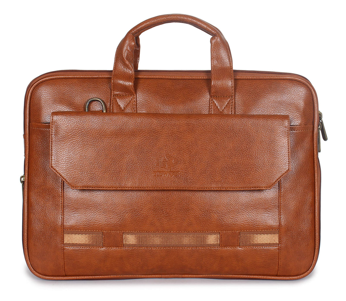 The Clownfish Triton Faux Leather Expandable 12 inch Laptop Tablet Messenger Bag Briefcase (Tan)
