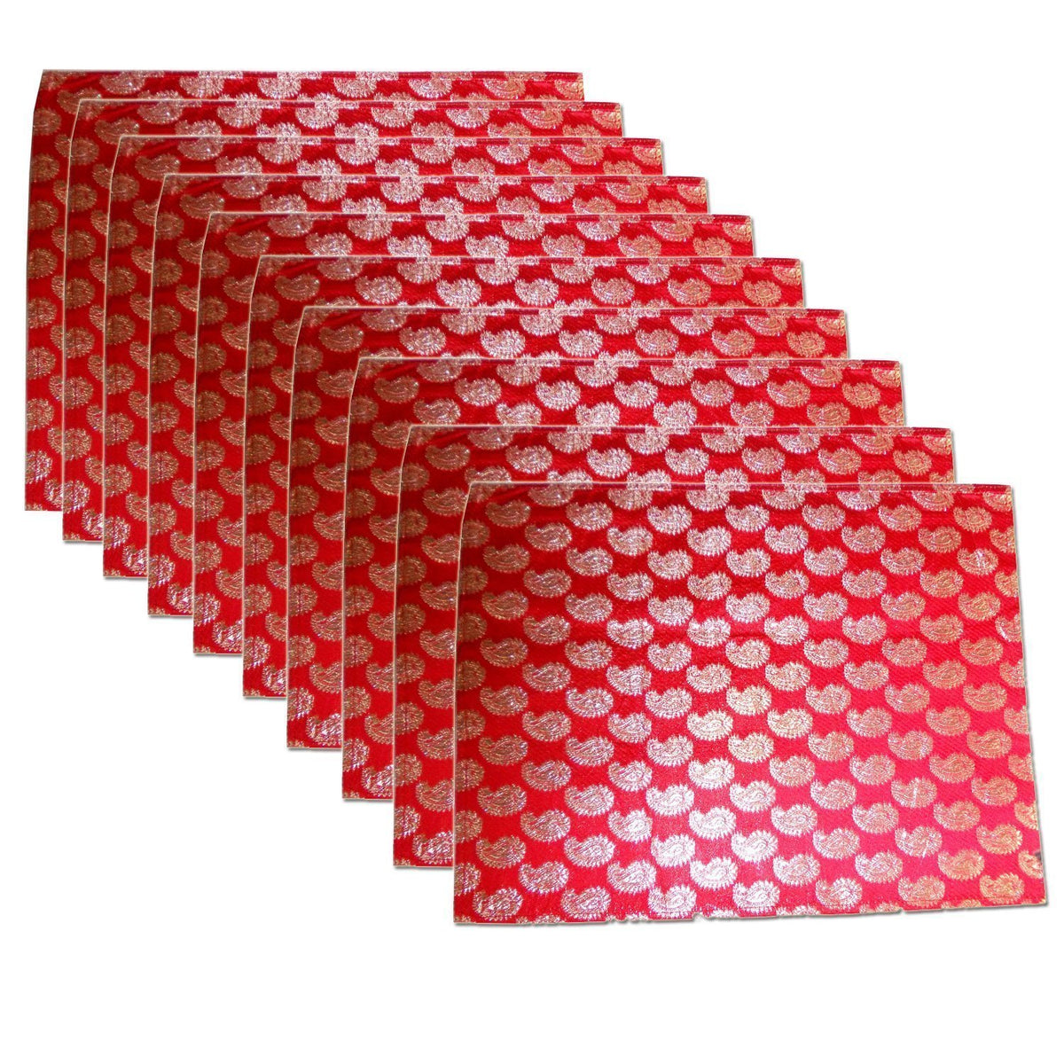 Kuber Industries 10 Piece Cotton Saree Cover Set, Red,Standard,KI00202