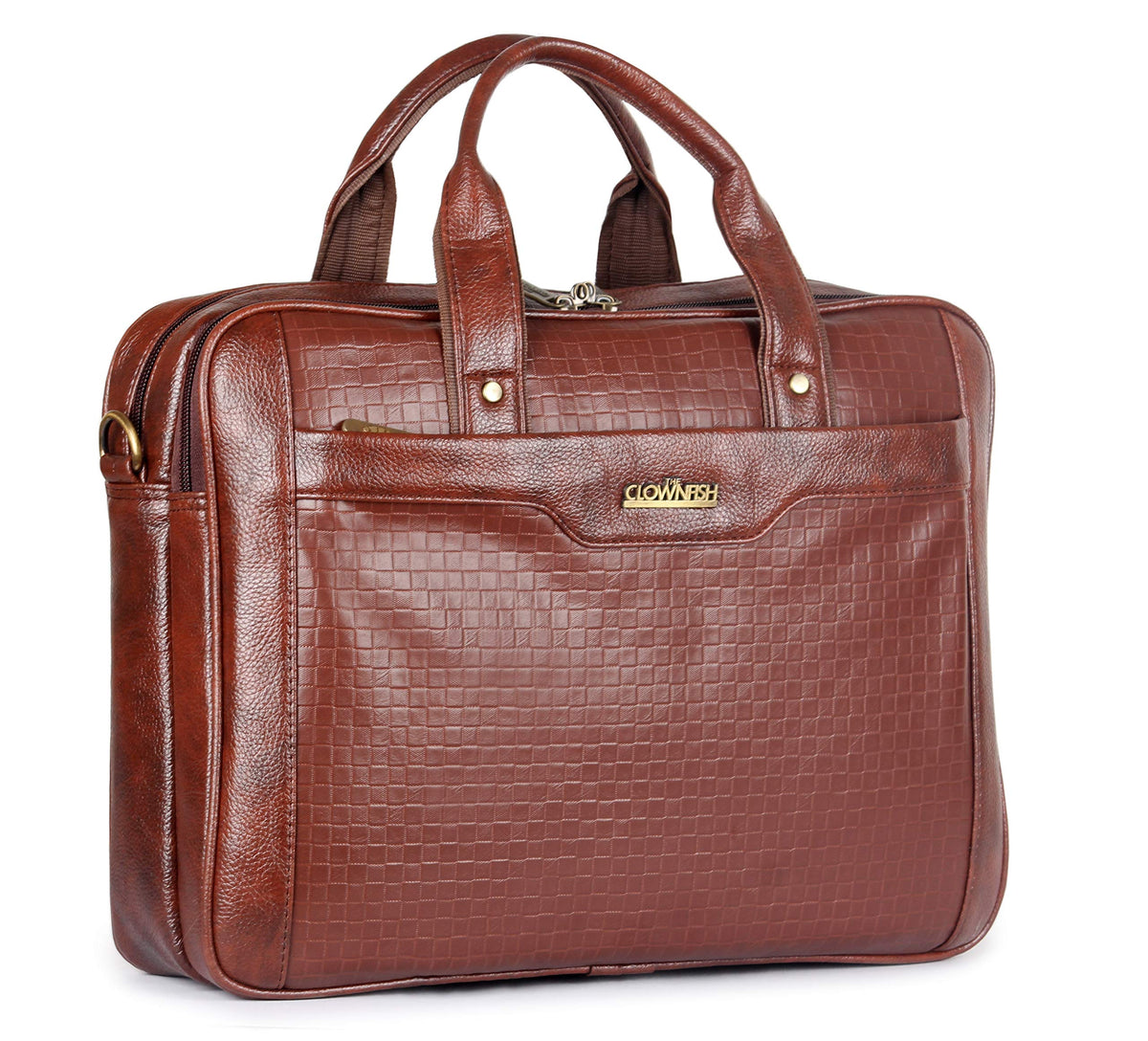 The Clownfish Providence Series Laptop Briefcase for 15.6 inch Laptops, Laptop Bags (Cinnamon)