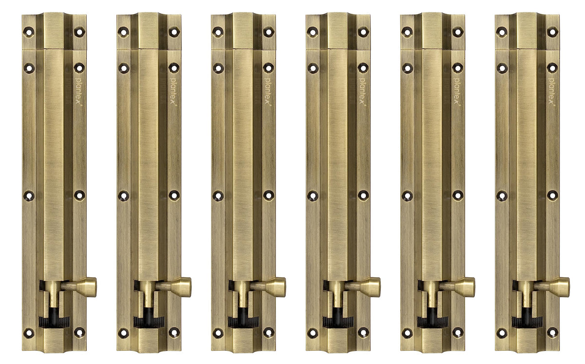 Plantex Antique Tower Bolt for Doors and Windows Safety - 8-inches Long (Pack of 6)