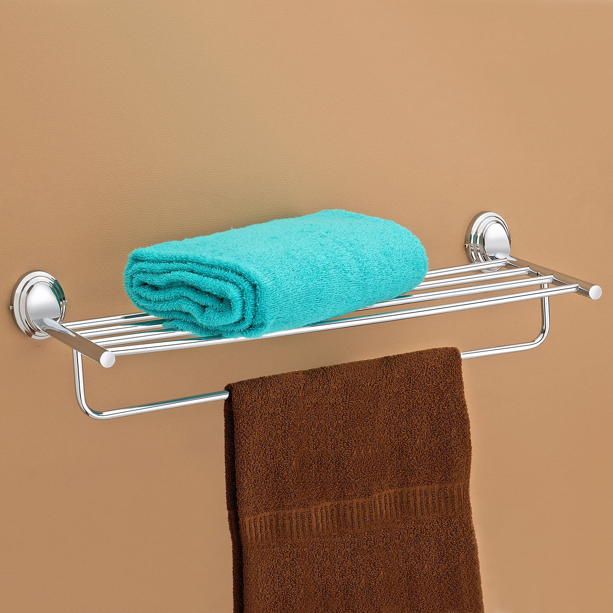 Plantex 304 Grade Stainless Steel Towel Rack for Bathroom/Towel Stand/Hanger/Bathroom Accessories - Cubic (24-Chrome)