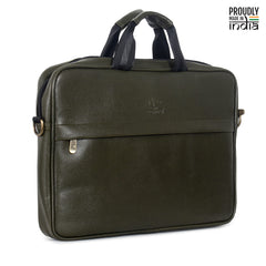 The Clownfish Noble Faux Leather 14 inch Laptop Messenger Bag Briefcase (Green)