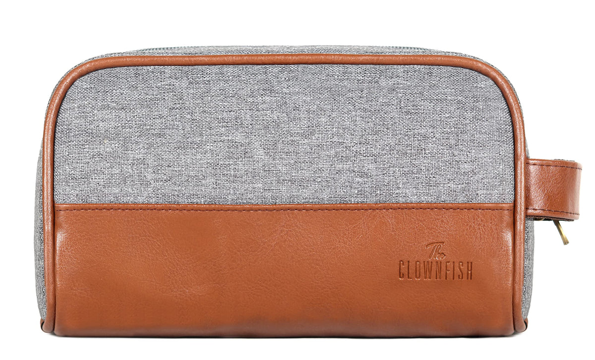 The Clownfish Floyd Multipurpose Polyester Travel Pouch Toiletry Bag Shaving Kit Bag for Men Make-Up Pouch for Women Toiletry Bag for Men Travel Kit for Men Travel Kit for Men (Grey)