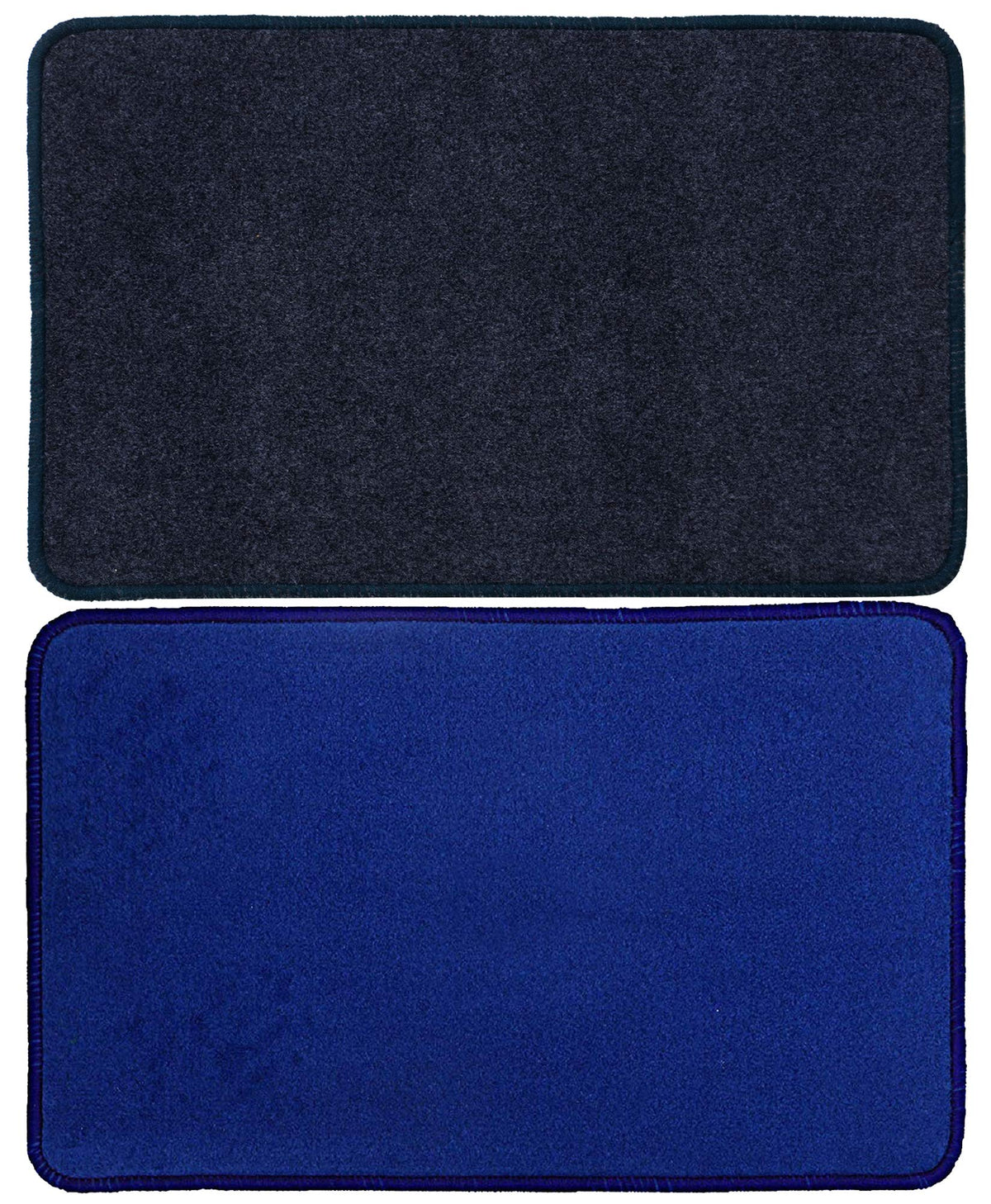 Kuber Industries Microfiber Anti Slip 2 Pieces Door Mat 22"x14", Grey & Blue - CTKTC39889