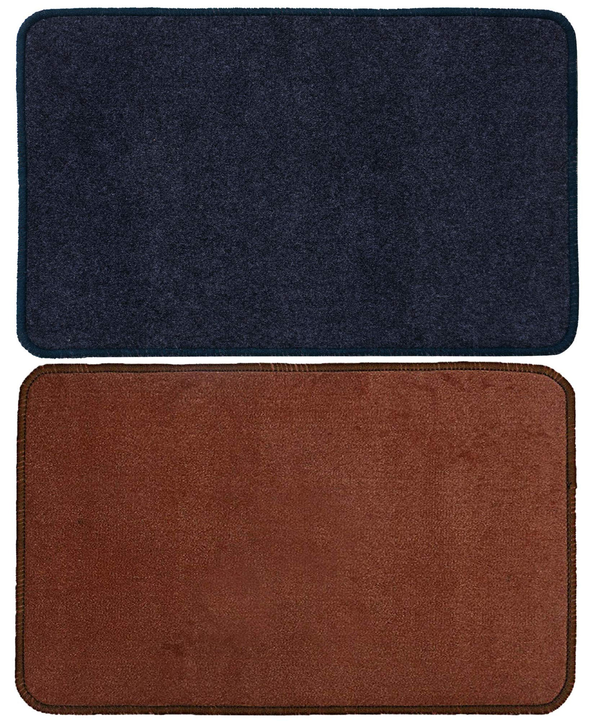 Kuber Industries Microfiber Anti Slip 2 Pieces Door Mat 22"x14", Grey & Brown - CTKTC039897