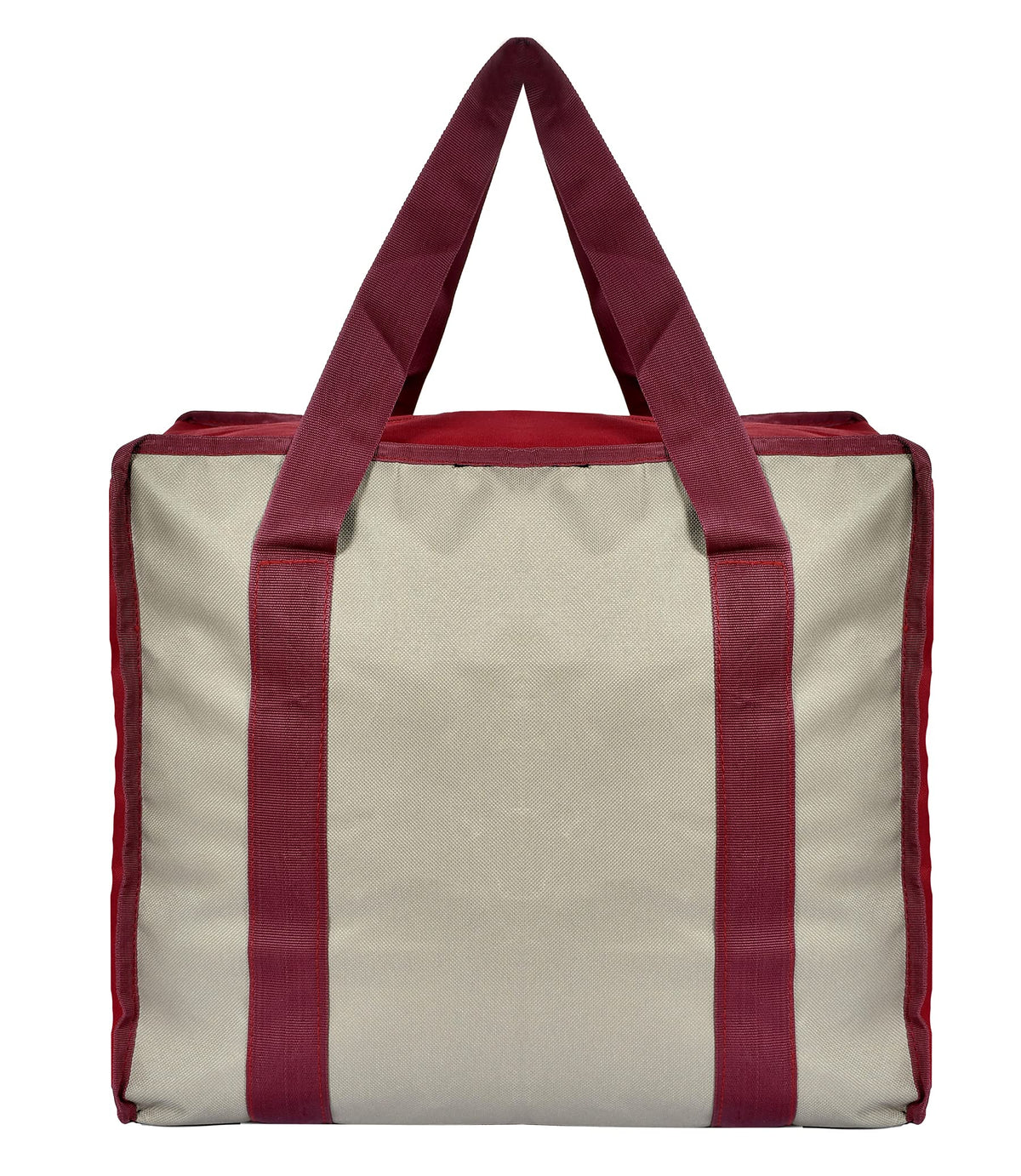 Kuber Industries Small Size Canvas Shopping Bags for Carry Milk Grocery Fruits Vegetable with Reinforced Handles jhola Bag (Maroon & Grey)