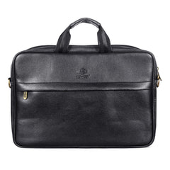 The Clownfish Noble Unisex Faux Leather 15.6 Inch Laptop Messenger Briefcase Bag (Black)