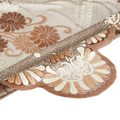 Kuber Industries Floral Cotton 4 Seater Centre Table Cover - Brown