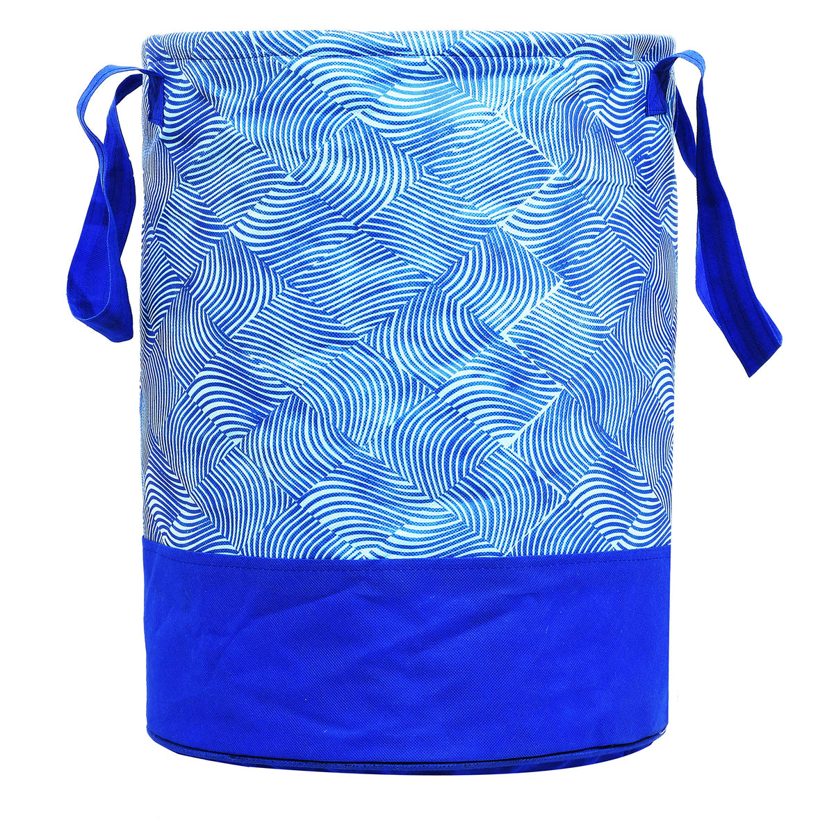 Kuber Industries Laheriya Printed Waterproof Canvas Laundry Bag|Toy Storage|Laundry Basket Organizer 45 L (Blue) CTKTC034625