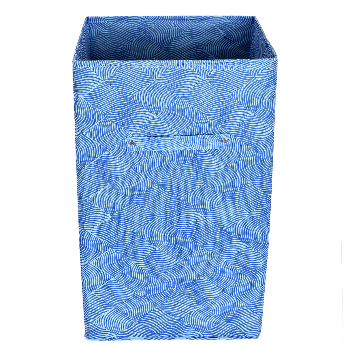 Heart Home Leheriya Print Non Woven Fabric Foldable Laundry Basket, Toy Storage Basket, Cloth Storage Basket With Handles,60Ltr(Blue)-HHEART16448