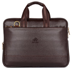 The Clownfish Vegan Leather 14 inch Briefcase Slim Expandable Bag Upto 14 inch Laptop Size Laptopbag Slim Bag (Chocolate)