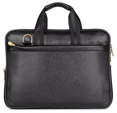 THE CLOWNFISH Messiah Vegan Leather 14 inch Black Laptop Briefcase