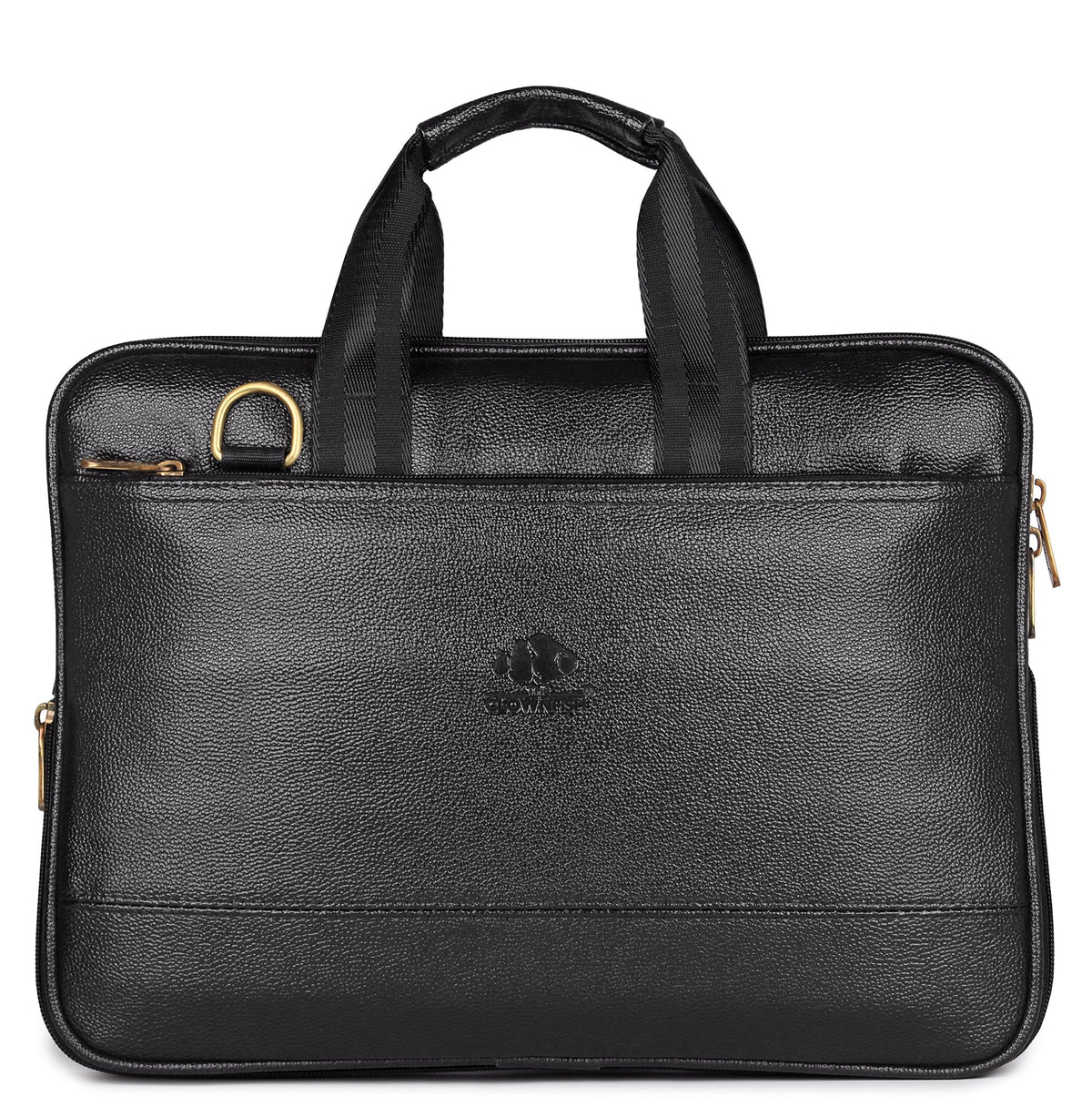 THE CLOWNFISH Messiah Vegan Leather 14 inch Black Laptop Briefcase