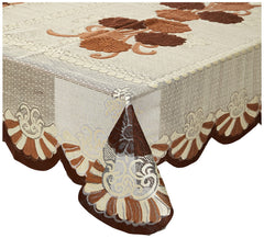 Kuber Industries Center Table Cover|Cotton Center Table Cover for Living Room|Table Cloth for 4 Seater|BROWN