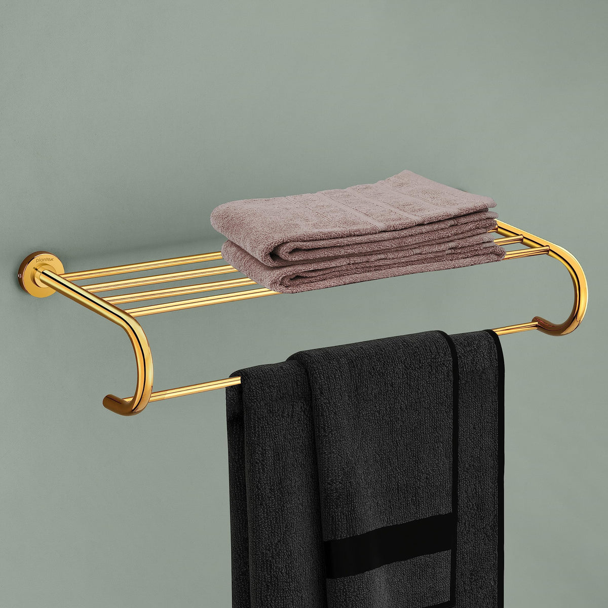 Plantex Daizy Gold Towel Rack Stand for Bathroom - 24 inches Long Towel Hanger